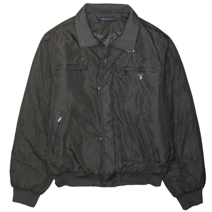 GANT Men's Black Bomber Jacket L Regular Fit Nylon Full Zip
