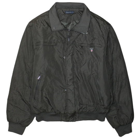 GANT Men's Black Bomber Jacket L Regular Fit Nylon Full Zip