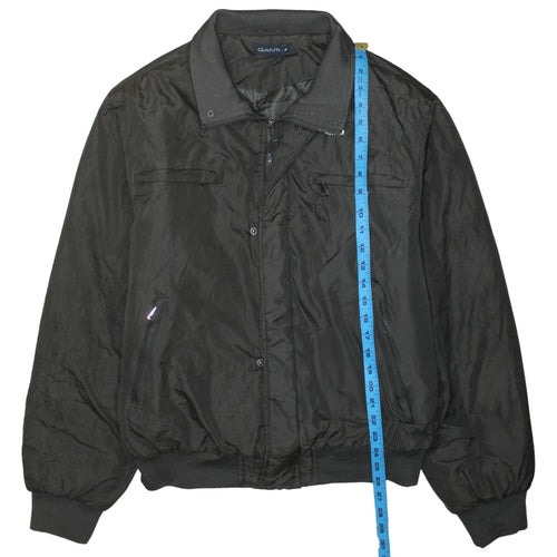 GANT Men's Black Bomber Jacket L Regular Fit Nylon Full Zip