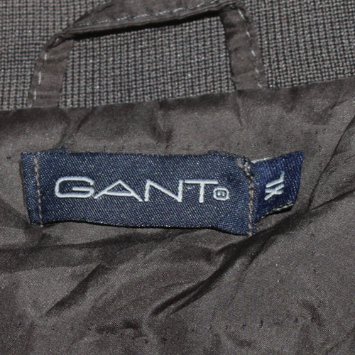 GANT Men's Black Bomber Jacket L Regular Fit Nylon Full Zip