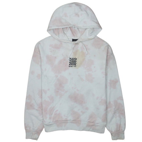 Vans Womens White Pink Tie Dye Hoodie Small Relaxed Fit Pullover