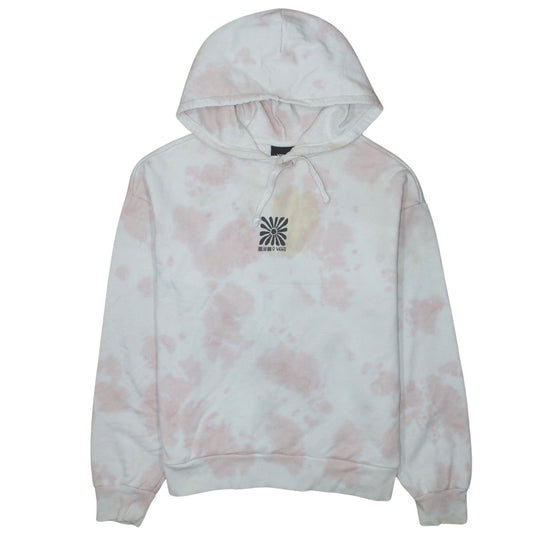 Vans Womens White Pink Tie Dye Hoodie Small Relaxed Fit Pullover