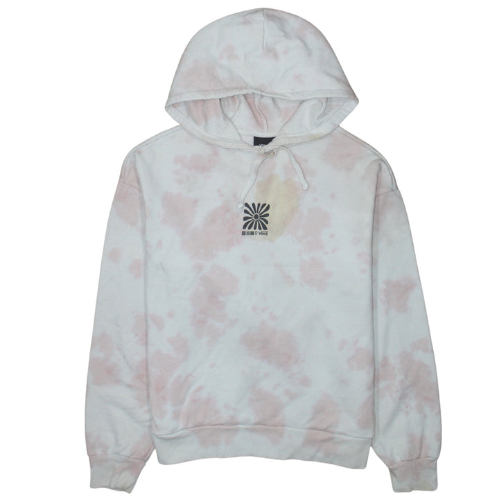 Vans Womens White Pink Tie Dye Hoodie Small Relaxed Fit Pullover