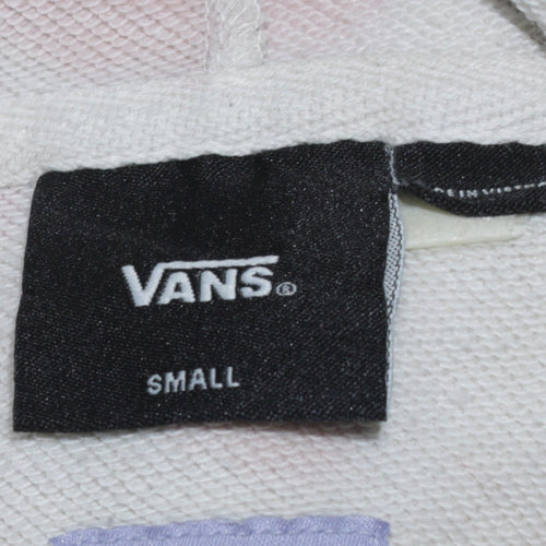 Vans Womens White Pink Tie Dye Hoodie Small Relaxed Fit Pullover