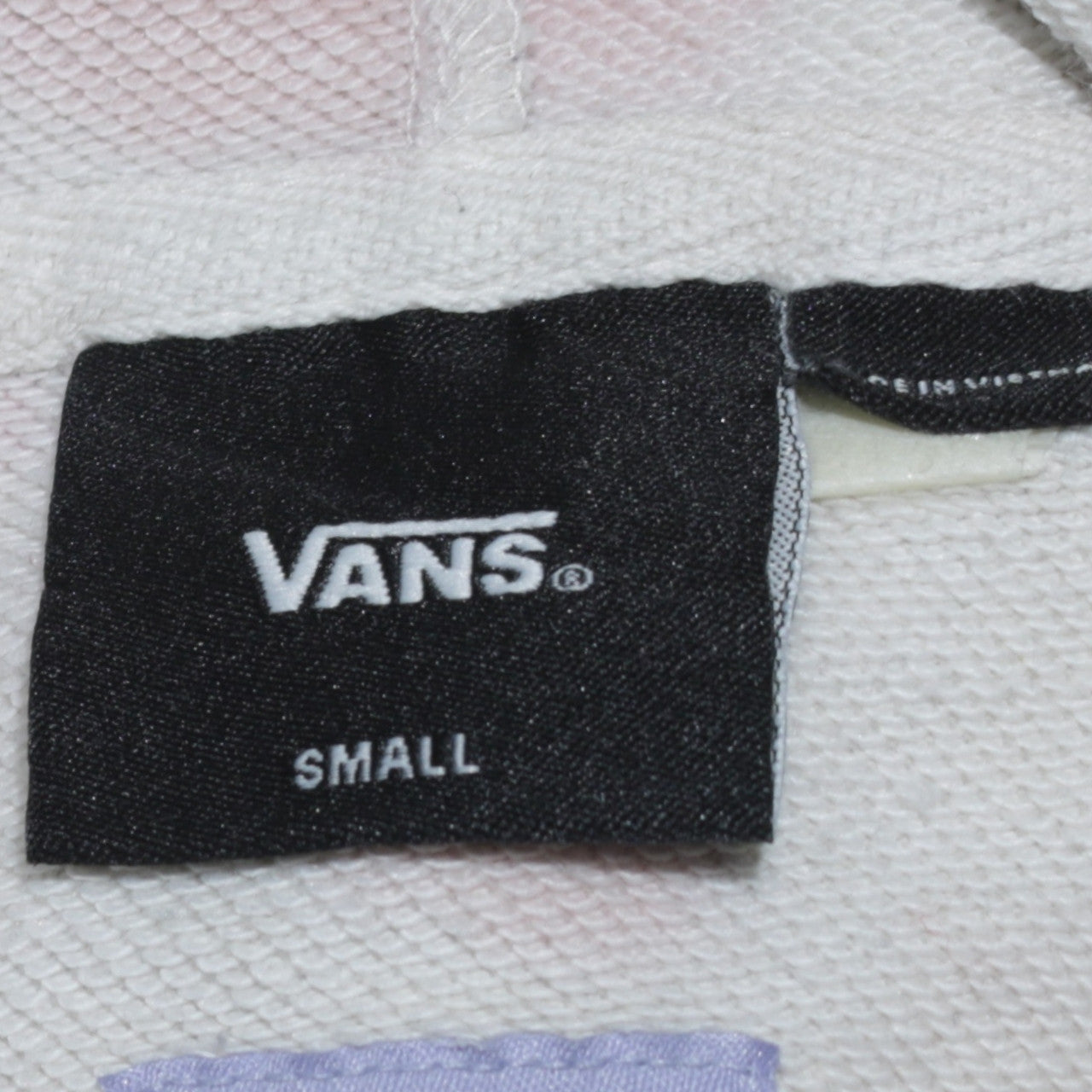 Vans Womens White Pink Tie Dye Hoodie Small Relaxed Fit Pullover