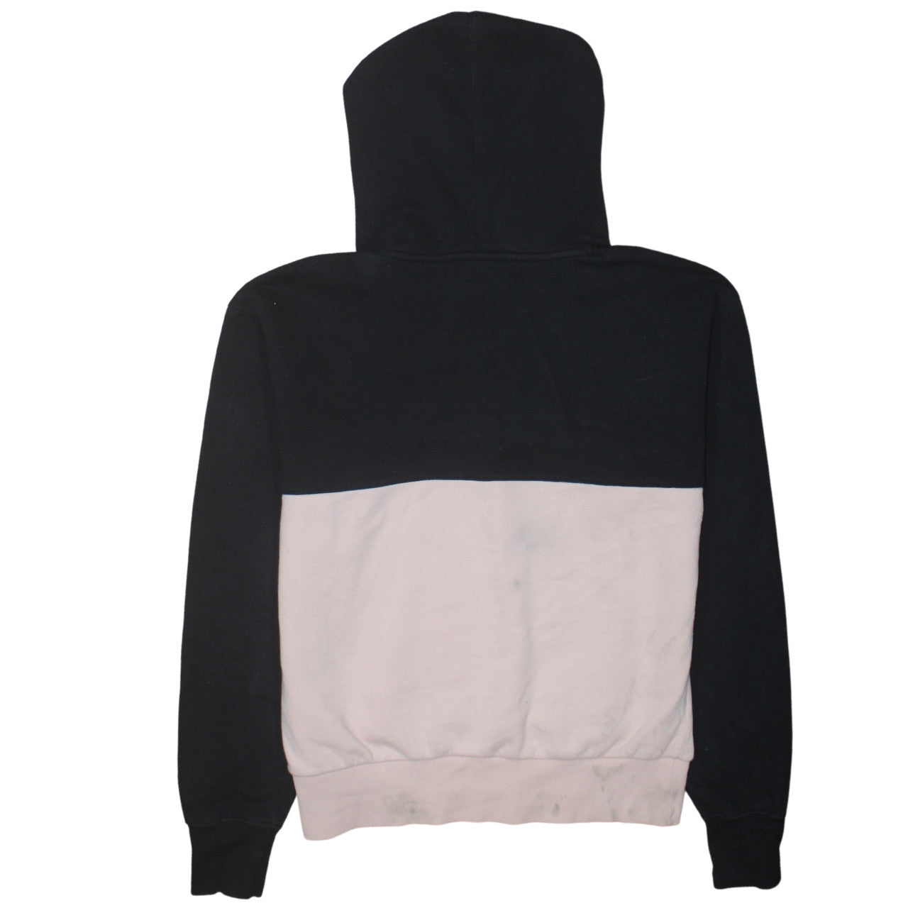 Champion Women Black Beige Pullover Hoodie Medium Logo Graphic Sweatshirt