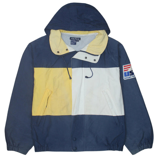 Nautica Men’s Blue Colour Block XL Windbreaker Jacket