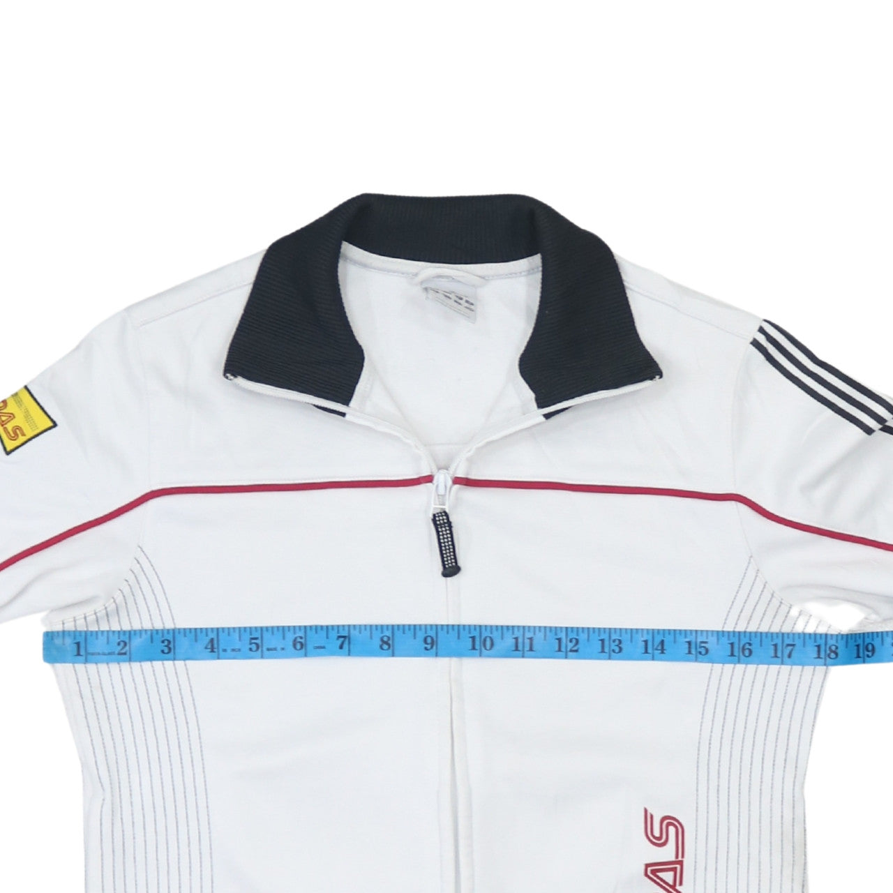 Adidas Women White Full Zip Sweatshirt Size 12 Logo Sportswear