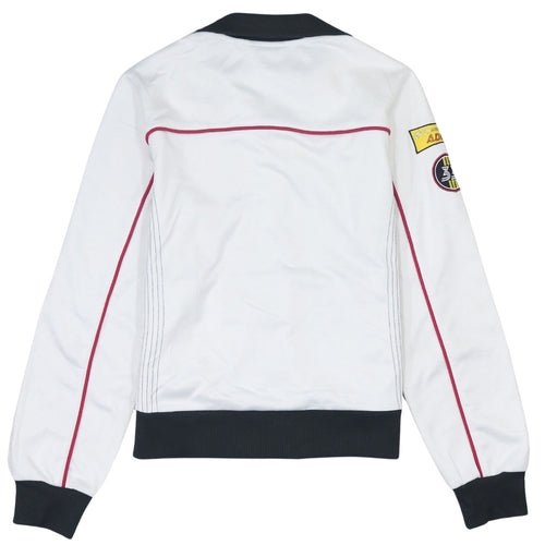 Adidas Women White Full Zip Sweatshirt Size 12 Logo Sportswear