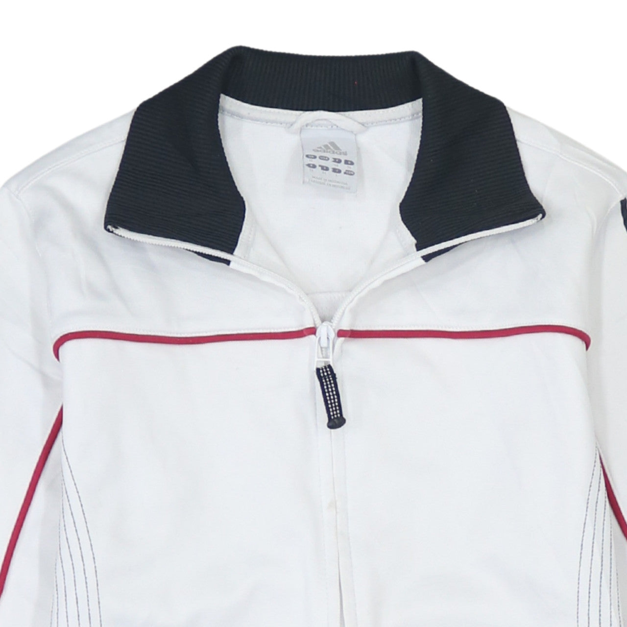 Adidas Women White Full Zip Sweatshirt Size 12 Logo Sportswear