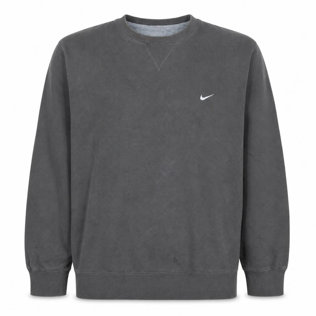 Front view of Nike Men's Grey XL Pullover Sweatshirt Crew Neck Regular Fit