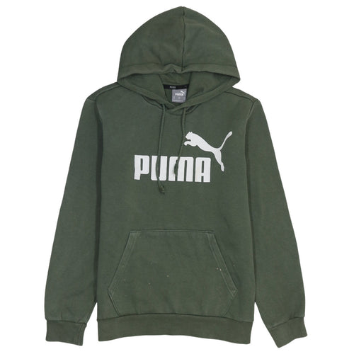 Puma Women’s Green Pullover Hoodie XS Relaxed Fit Casual Sweatshirt