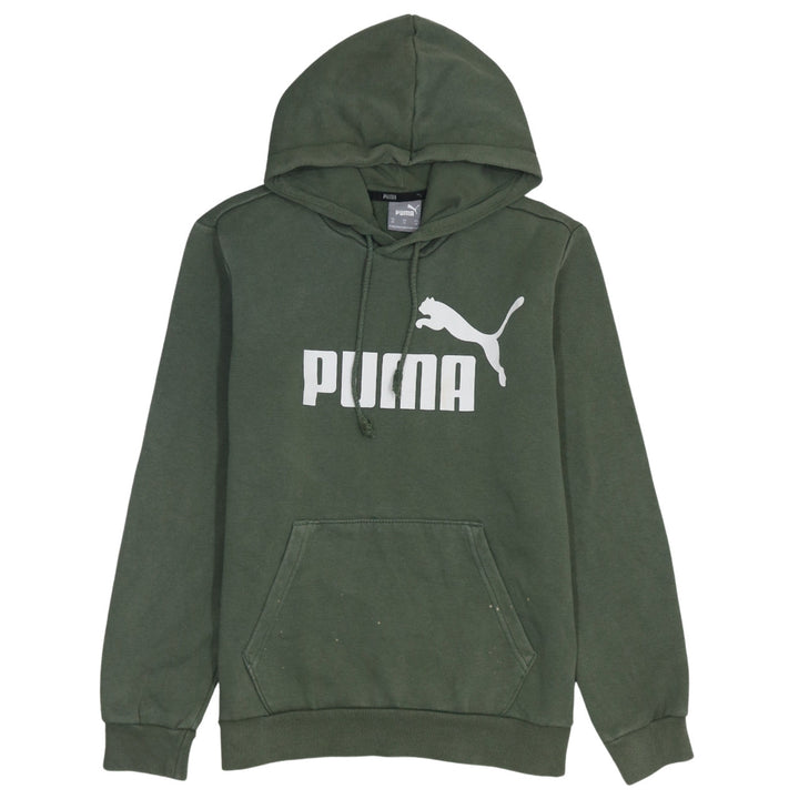 Puma Women’s Green Pullover Hoodie XS Relaxed Fit Casual Sweatshirt
