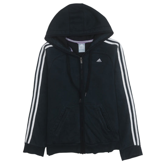 Adidas Women’s Black Full Zip Hoodie Size M Hooded Essentials