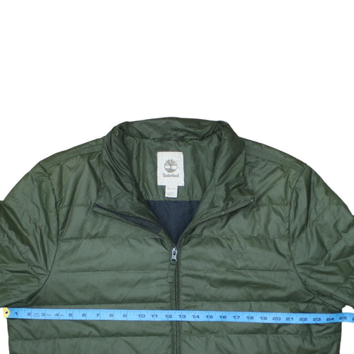 Timberland Men's Green XL Puffer Jacket Lightweight Nylon Quilted Coat