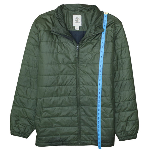 Timberland Men's Green XL Puffer Jacket Lightweight Nylon Quilted Coat