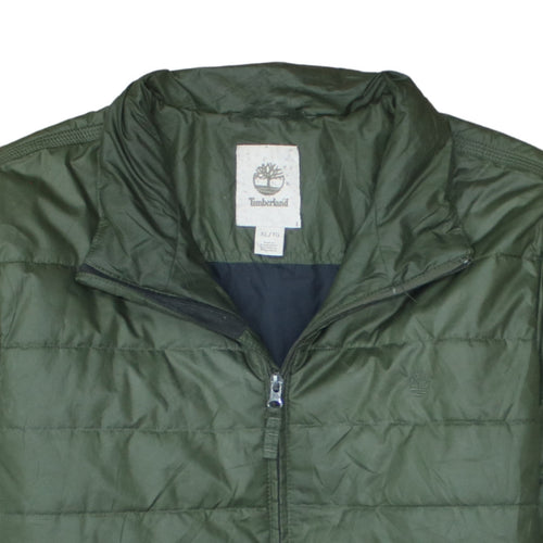 Timberland Men's Green XL Puffer Jacket Lightweight Nylon Quilted Coat