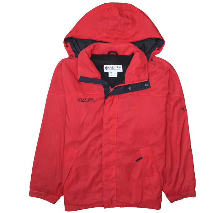 Columbia Mens Red Hooded Waterproof Parka Jacket Size M