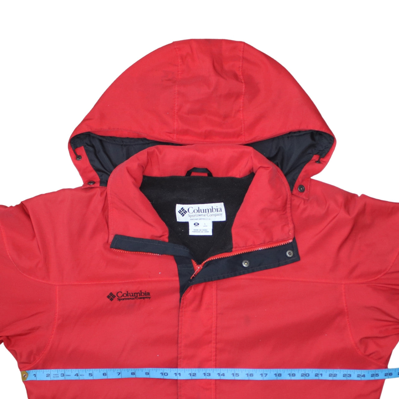 Columbia Mens Red Hooded Waterproof Parka Jacket Size M