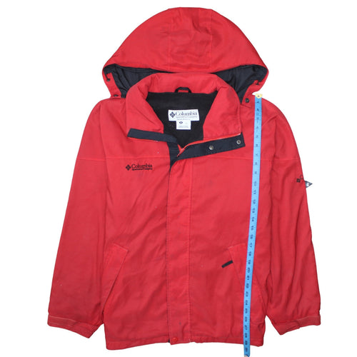 Columbia Mens Red Hooded Waterproof Parka Jacket Size M