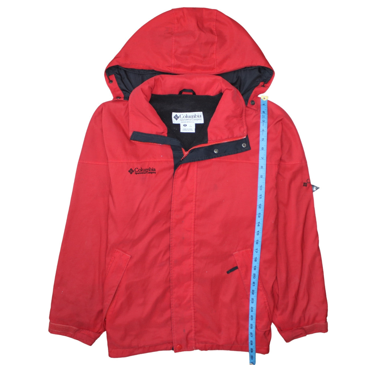 Columbia Mens Red Hooded Waterproof Parka Jacket Size M