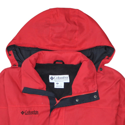 Columbia Mens Red Hooded Waterproof Parka Jacket Size M