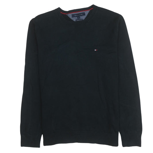 Tommy Hilfiger Men’s Black Cotton Crew Neck Pullover Jumper L