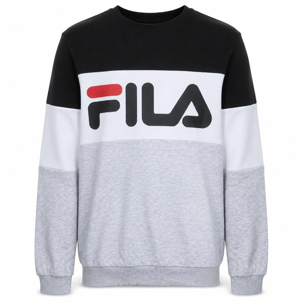 Front view of Fila Men's Multicoloured Crew Neck Logo Sweatshirt, size S