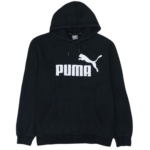 Puma Men's Black XL Pullover Hoodie with Logo Print