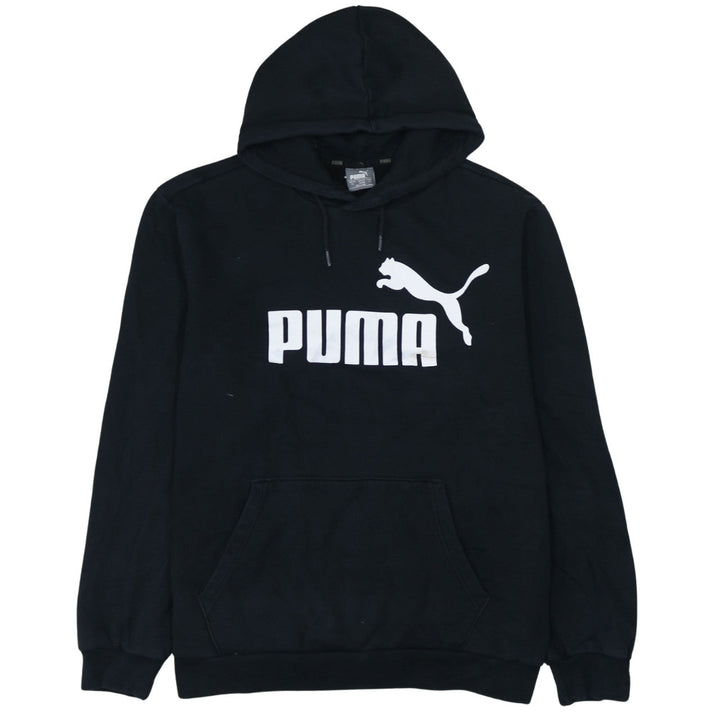 Puma Men's Black XL Pullover Hoodie with Logo Print