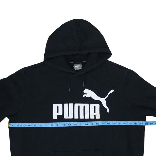 Puma Men's Black XL Pullover Hoodie with Logo Print