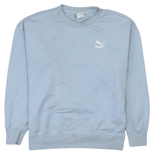 Puma Women's Blue Logo Crew Neck Pullover Sweatshirt Size M