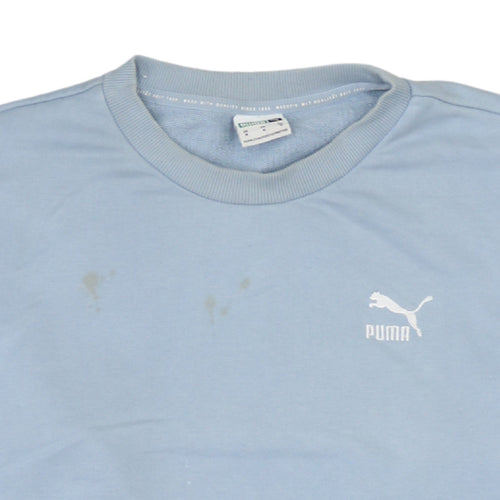 Puma Women's Blue Logo Crew Neck Pullover Sweatshirt Size M