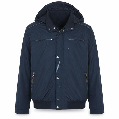 Calvin Klein Men's Blue XL Hooded Water-Resistant Jacket