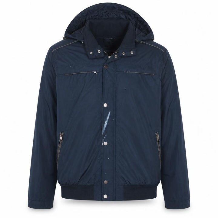 Calvin Klein Men's Blue XL Hooded Water-Resistant Jacket