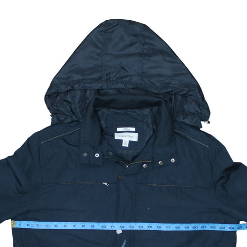 Calvin Klein Men's Blue XL Hooded Water-Resistant Jacket