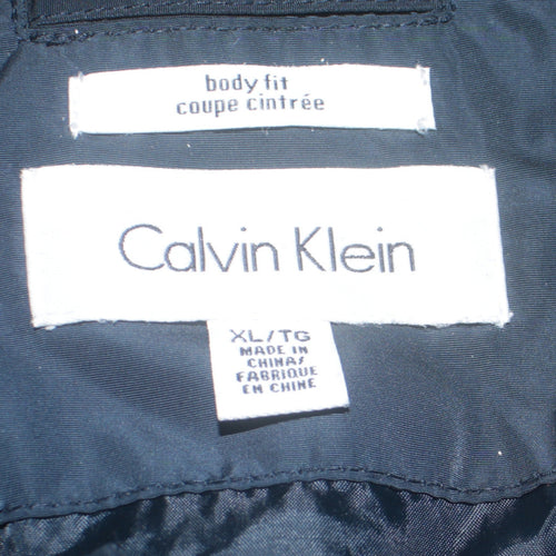 Calvin Klein Men's Blue XL Hooded Water-Resistant Jacket