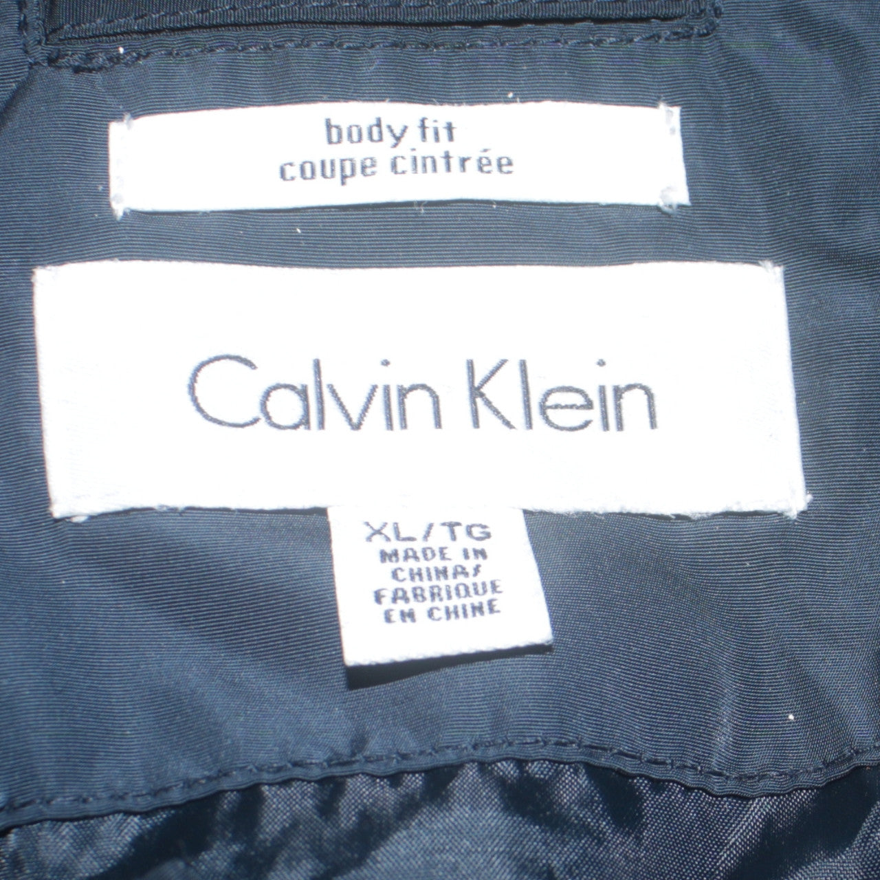 Calvin Klein Men's Blue XL Hooded Water-Resistant Jacket