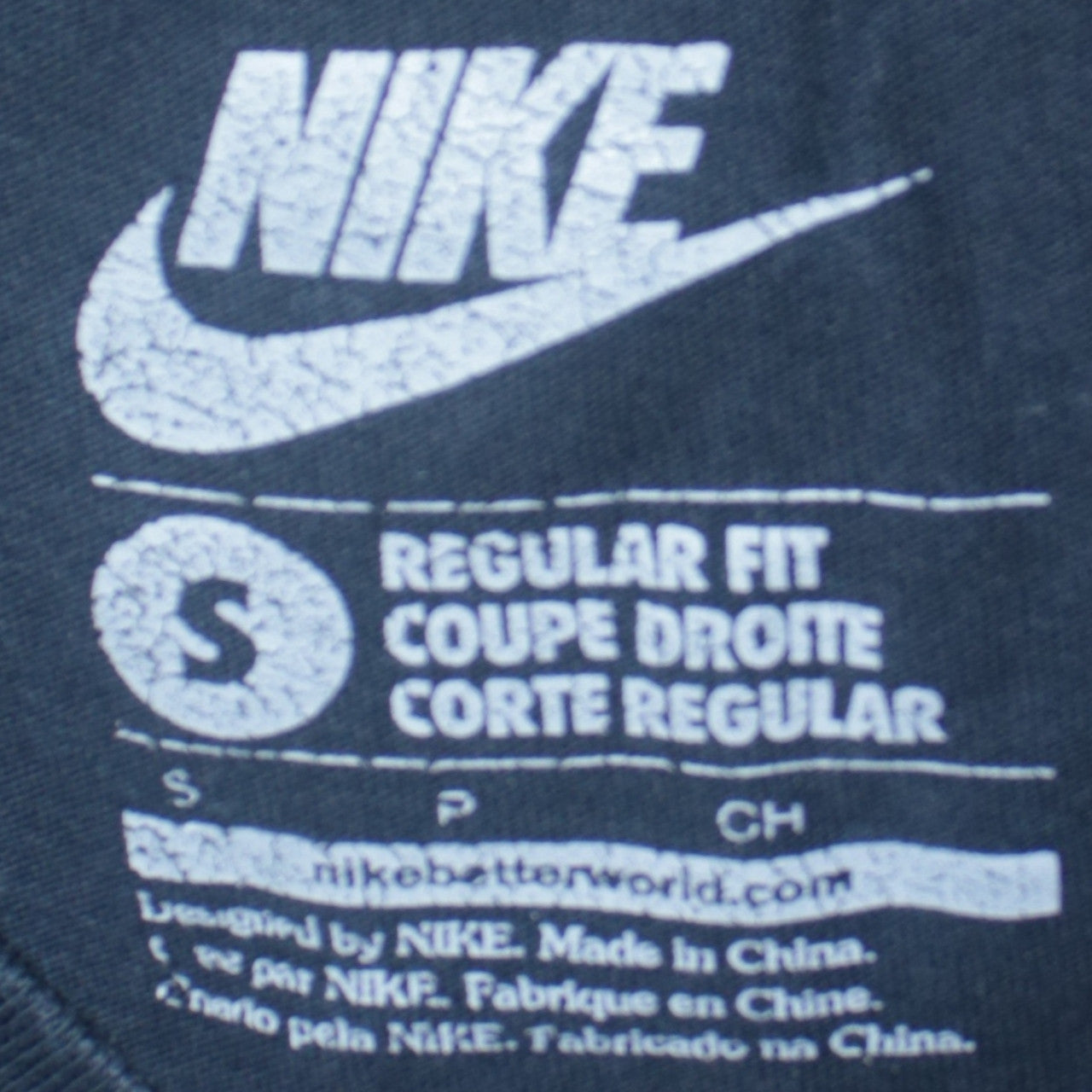 Nike Men's Black V-Neck Regular Fit Cotton T-Shirt Small