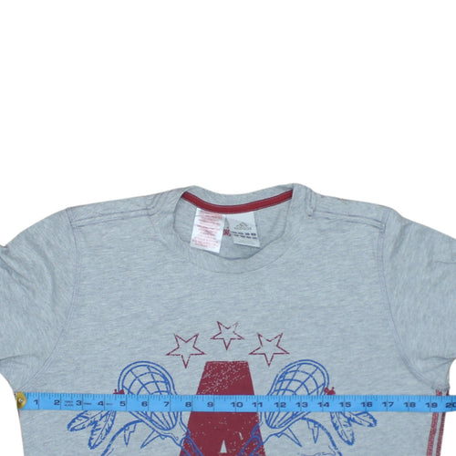 Adidas Boys Grey Graphic Print Sports T-Shirt 15-16 Years