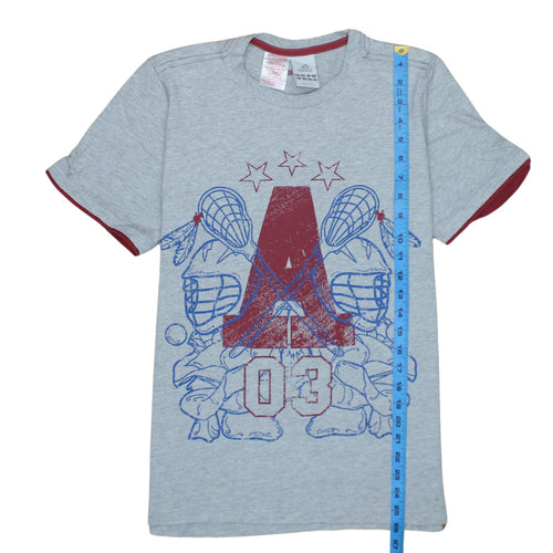 Adidas Boys Grey Graphic Print Sports T-Shirt 15-16 Years