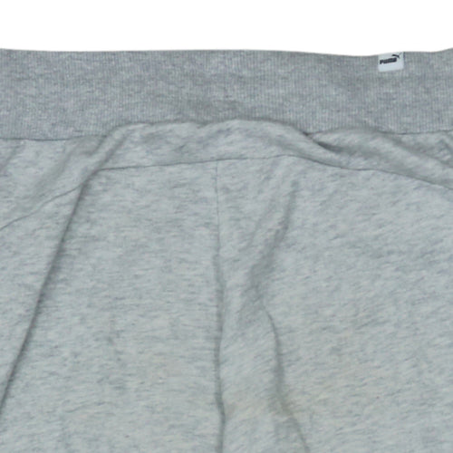 Puma Womens Grey Jogger Sweatpants Size S Fleece Tapered Trousers