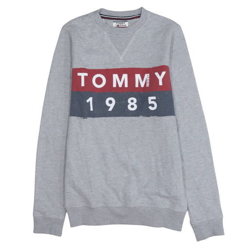 Tommy Jeans Men's Grey Logo Sweatshirt Regular Fit M