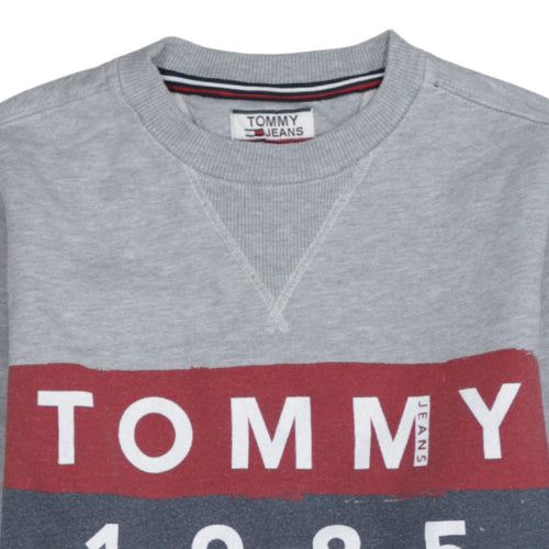 Tommy Jeans Men's Grey Logo Sweatshirt Regular Fit M