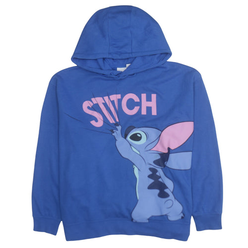 Disney Women’s Blue Stitch Pullover Hoodie 2XL Relaxed Fit