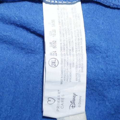 Disney Women’s Blue Stitch Pullover Hoodie 2XL Relaxed Fit