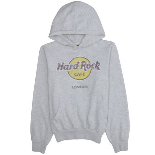Hard Rock Cafe London Women's Grey Pullover Hoodie Small Cotton Blend