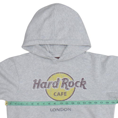 Hard Rock Cafe London Women's Grey Pullover Hoodie Small Cotton Blend