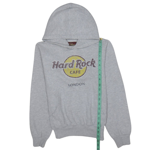 Hard Rock Cafe London Women's Grey Pullover Hoodie Small Cotton Blend
