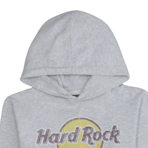 Hard Rock Cafe London Women's Grey Pullover Hoodie Small Cotton Blend